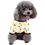 lemon flower leave pattern All Over Print Pet Dog Round Neck Fuzzy Shirt