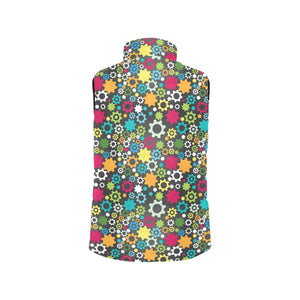 Gear Pattern Print Design 03 Women's Padded Vest