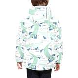 Crocodile diver pattern Kids' Boys' Girls' Padded Hooded Jacket
