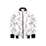 Watercolor cute rabbit pattern Kids' Boys' Girls' Bomber Jacket