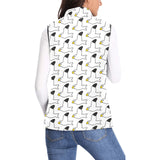 Seagull Pattern Print Design 05 Women's Padded Vest