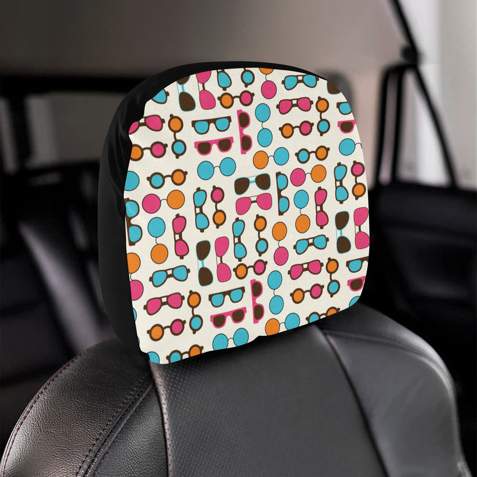 Sun Glasses Pattern Print Design 03 Car Headrest Cover