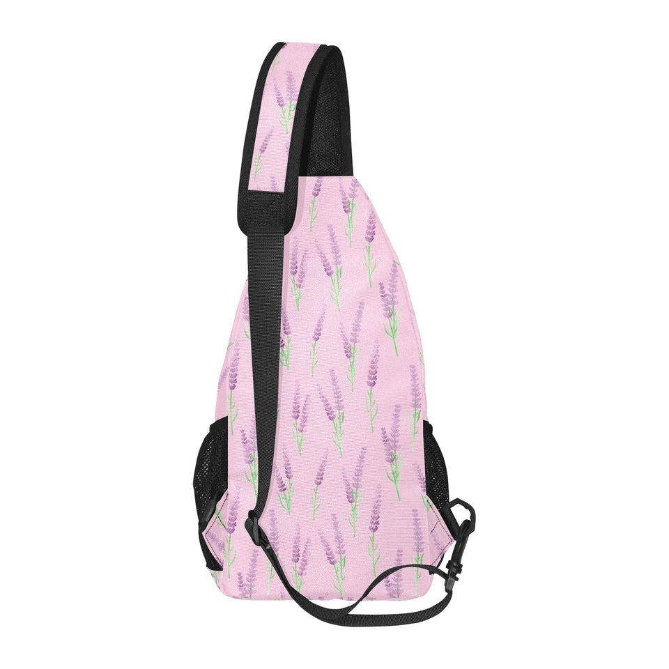 Lavender pattern pink background All Over Print Chest Bag