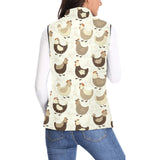 Cute rooster chicken cock Women's Padded Vest