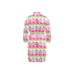 Teddy Bear Pattern Print Design 04 Men's Long Sleeve Belted Night Robe