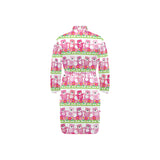 Teddy Bear Pattern Print Design 04 Men's Long Sleeve Belted Night Robe