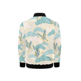 Bonsai bamboo stork japanese pattern cream theme Kids' Boys' Girls' Bomber Jacket