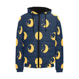 Moon star pattern Men's Padded Hooded Jacket