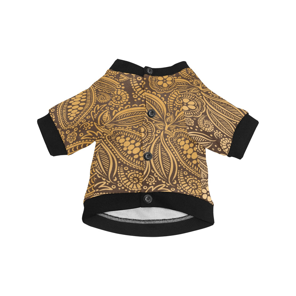 cacao beans tribal polynesian pattern background All Over Print Pet Dog Round Neck Fuzzy Shirt