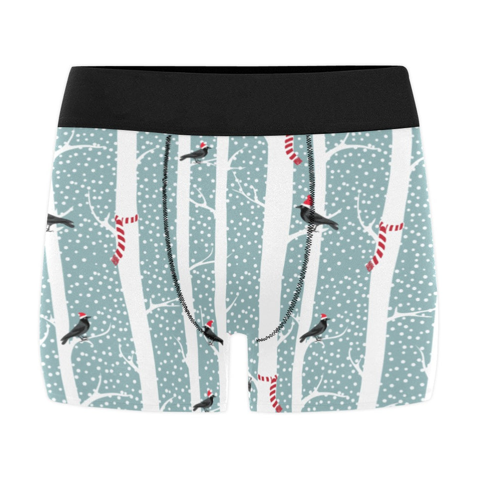 Crows christmas hat scarf Men's All Over Print Boxer Briefs Men's Underwear