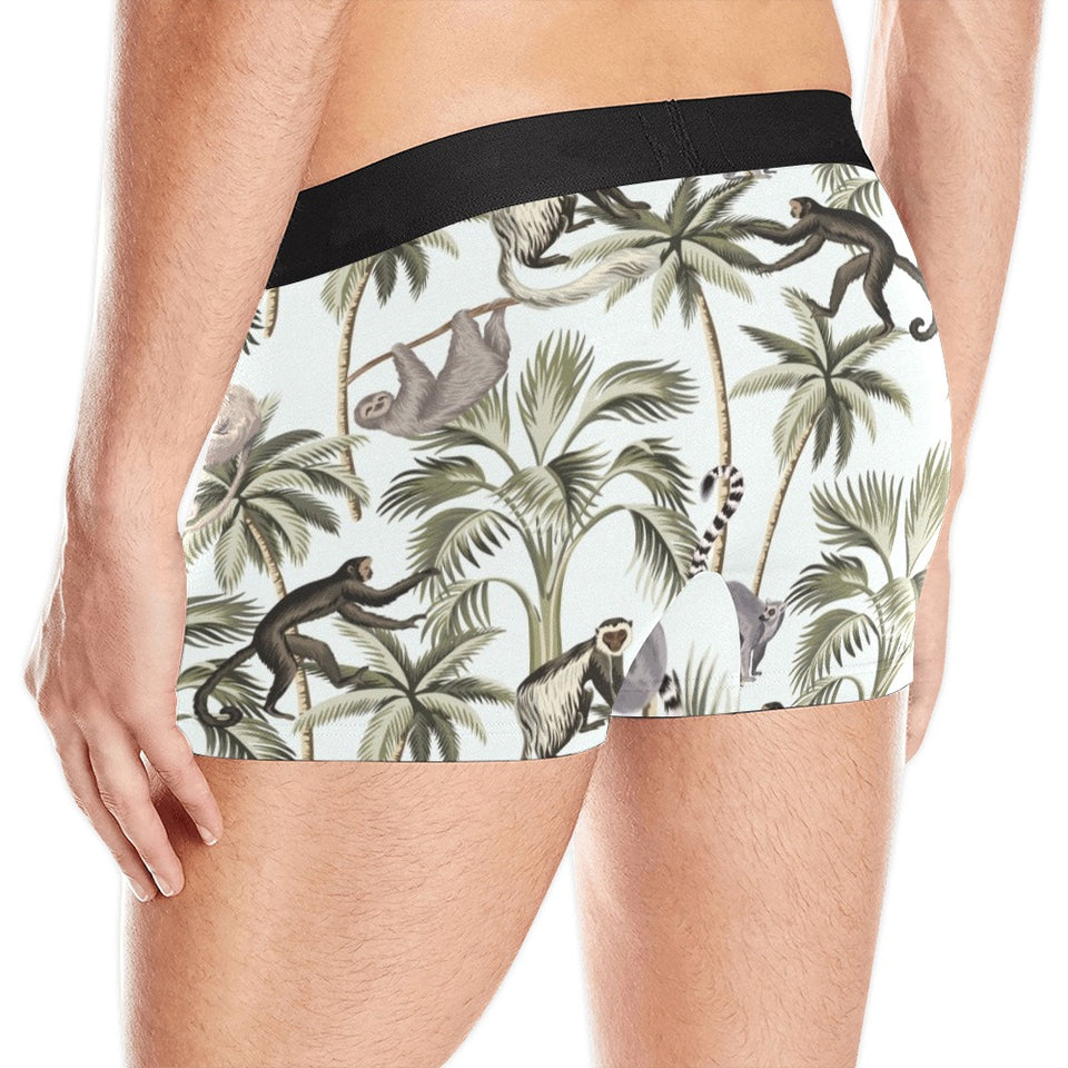 Monkey sloth lemur palm trees pattern Men's All Over Print Boxer Briefs Men's Underwear