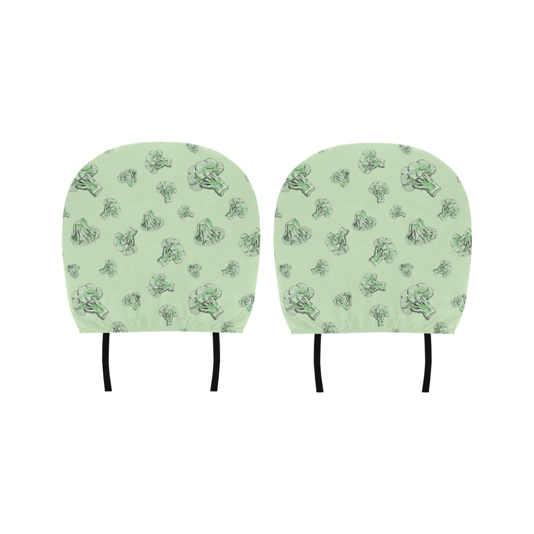broccoli sketch pattern Car Headrest Cover