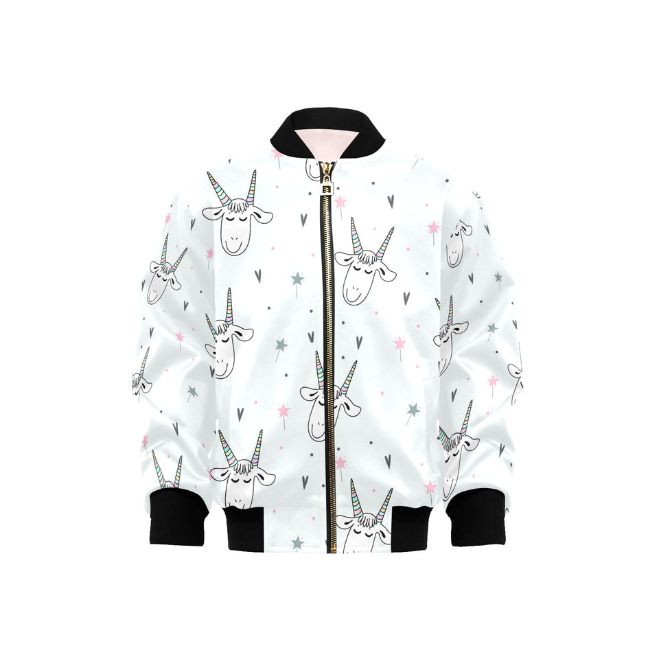 Cute goat design pattern Kids' Boys' Girls' Bomber Jacket