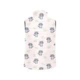 cute raccoons leaves pattern Women's Padded Vest