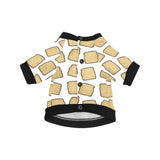 Bread Toast Pattern Print Design 03 All Over Print Pet Dog Round Neck Fuzzy Shirt