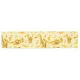 Saxophone cornet pattern yellow background Table Runner
