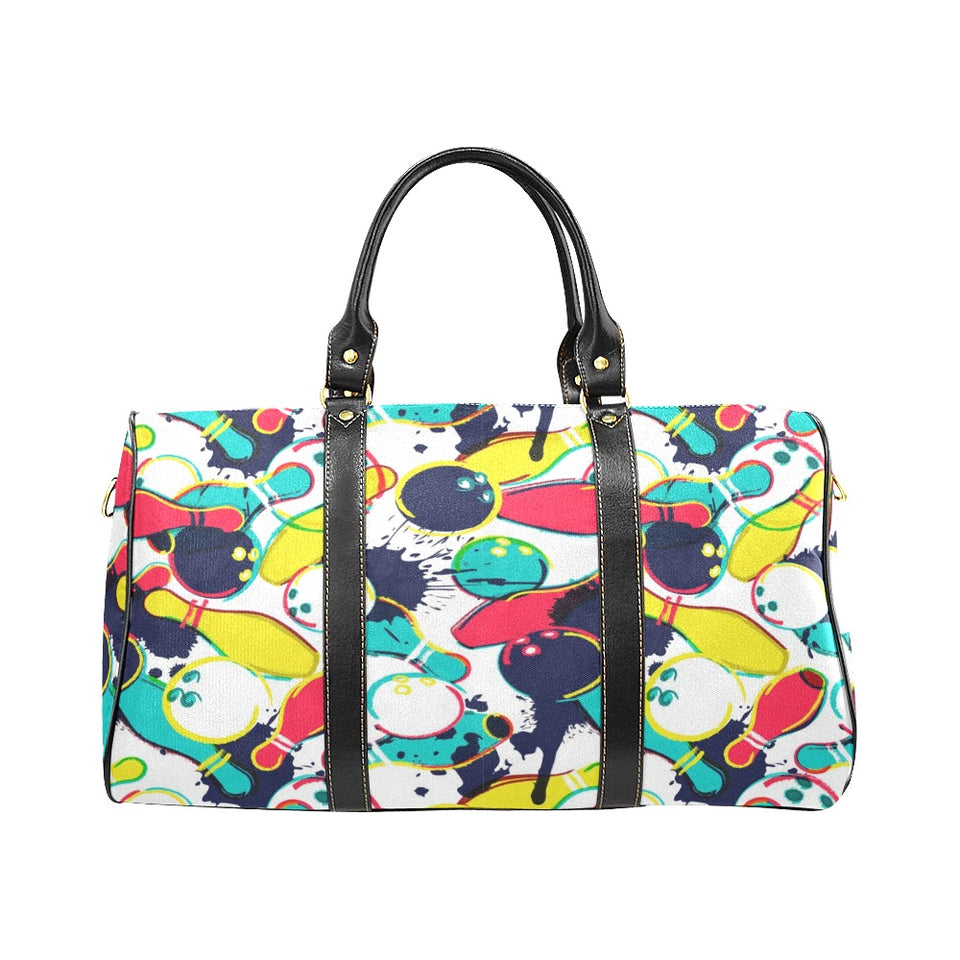watercolor bowling ball pins Travel Bag