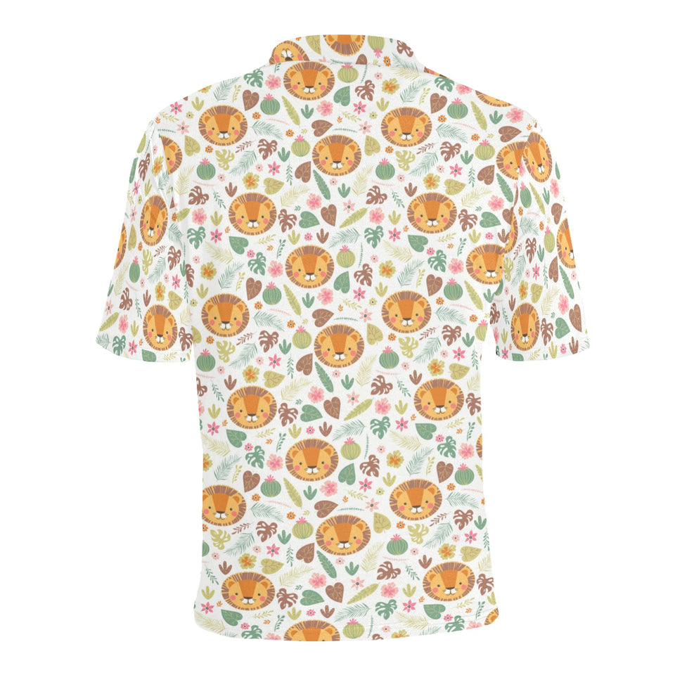 Lion Pattern Print Design 04 Men's All Over Print Polo Shirt