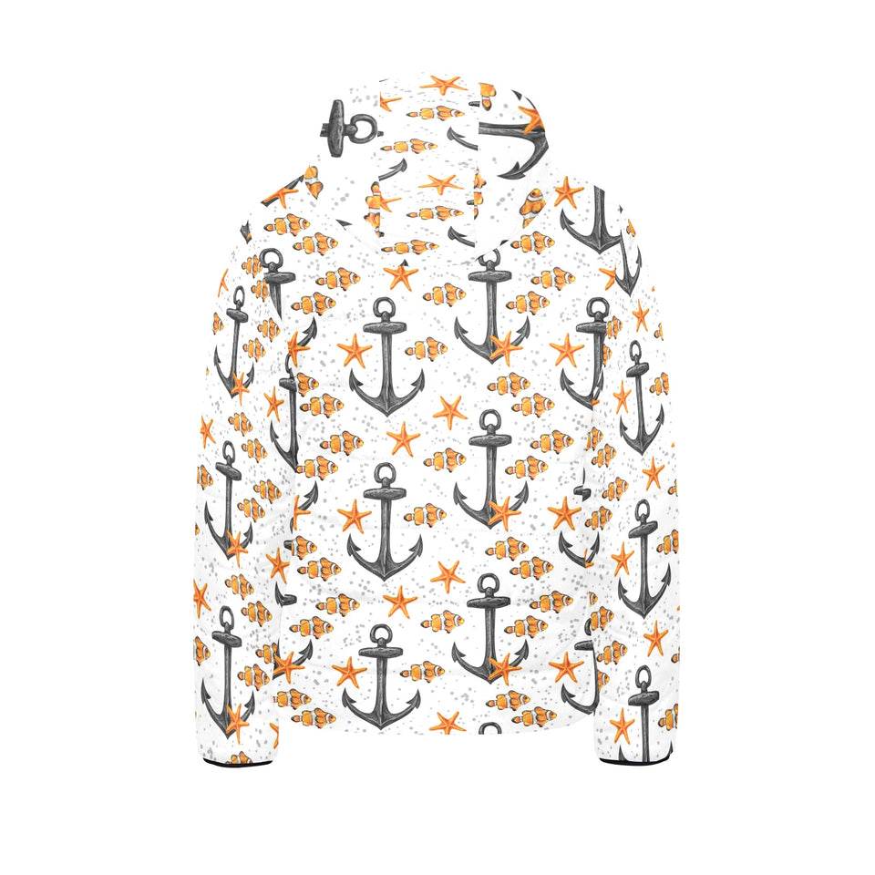 Clown Fish Pattern Print Design 02 Kids' Boys' Girls' Padded Hooded Jacket