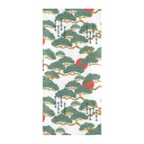 Bonsai red sun japanese pattern Beach Towel
