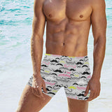 Mustache Beard Pattern Print Design 02 Men's Swimming Trunks