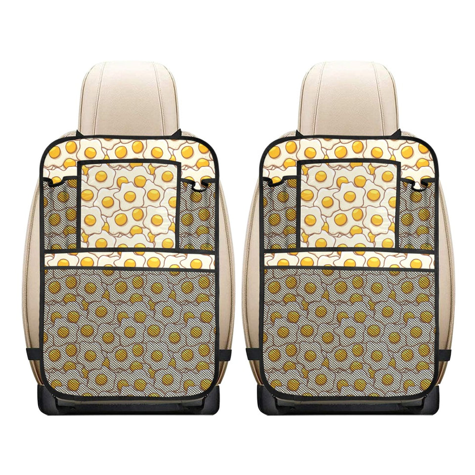 Fried Eggs Pattern Print Design 02 Car Seat Back Organizer