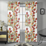 Red tulips and daffodils pattern Gauze Curtain