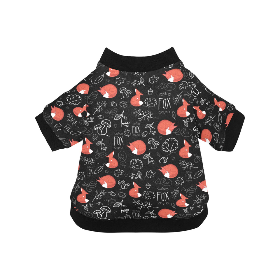 fox sleeping fox pattern All Over Print Pet Dog Round Neck Fuzzy Shirt