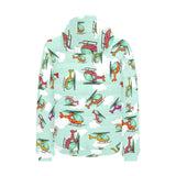 Helicopter design pattern Men's Padded Hooded Jacket