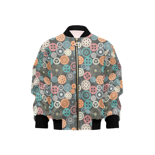 Gear Pattern Print Design 05 Kids' Boys' Girls' Bomber Jacket