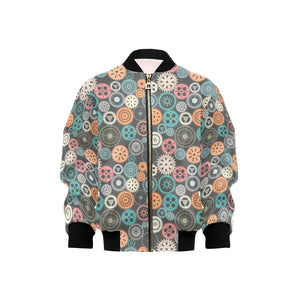 Gear Pattern Print Design 05 Kids' Boys' Girls' Bomber Jacket