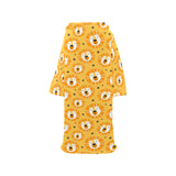 Lion Pattern Print Design 03 Blanket Robe with Sleeves