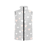 Heart pattern gray background Women's Padded Vest