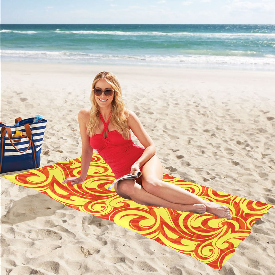 Fire flame design pattern Beach Towel