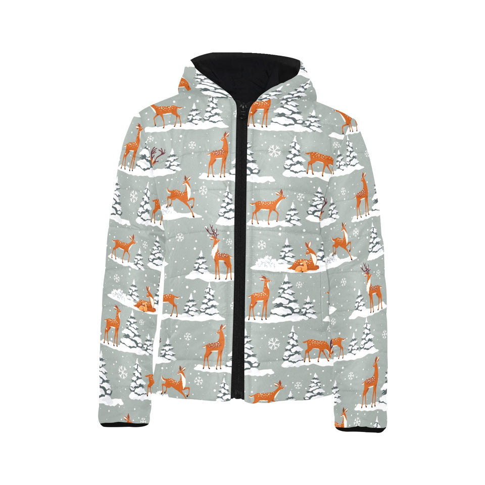 Beautiful deers Winter Christmas Kids' Boys' Girls' Padded Hooded Jacket