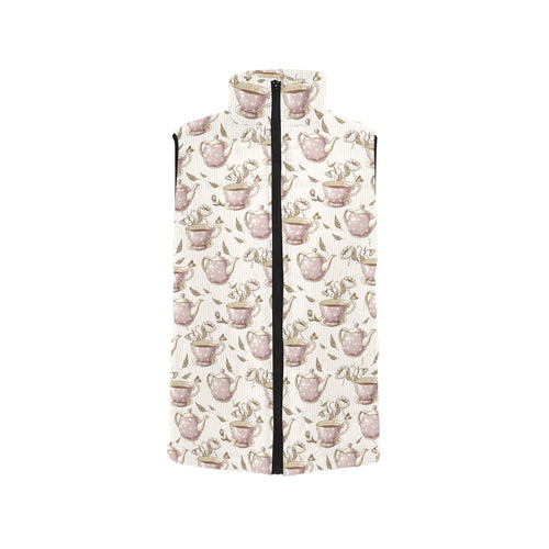 Tea pots Pattern Print Design 03 Men's Padded Vest