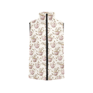 Tea pots Pattern Print Design 03 Men's Padded Vest