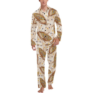 Corn Pattern Print Design 03 Men's Long Pajama Set