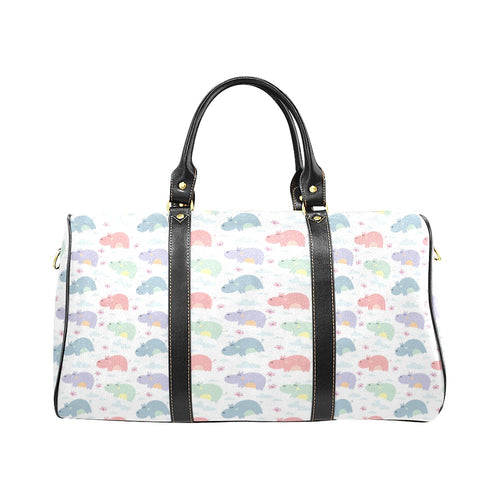 Hippopotamus Pattern Print Design 03 Travel Bag