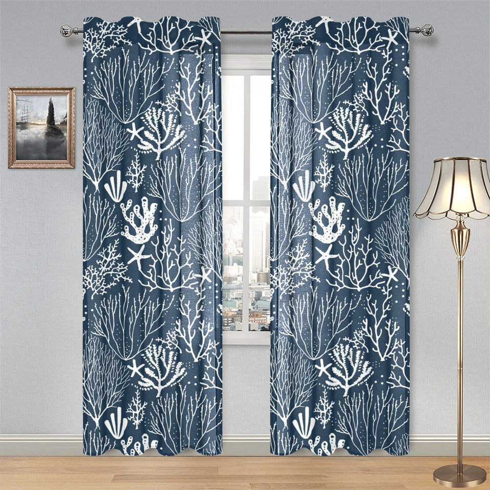 Coral Reef Pattern Print Design 05 Gauze Curtain
