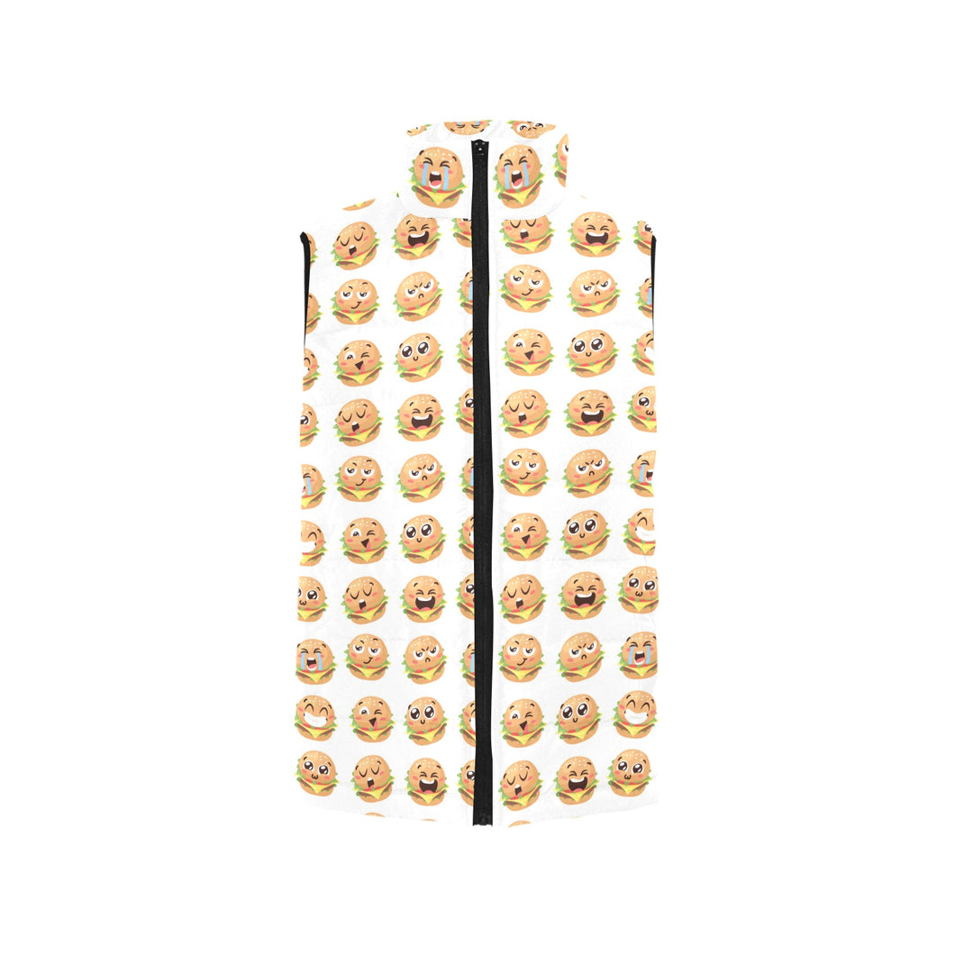 Hamburger Pattern Print Design 04 Men's Padded Vest