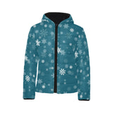Snowflake pattern dark background Kids' Boys' Girls' Padded Hooded Jacket