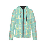 Giraffe Pattern Print Design 01 Women's Padded Hooded Jacket