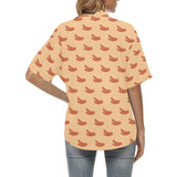 Sausage Pattern Print Design 03 Women's All Over Print Hawaiian Shirt