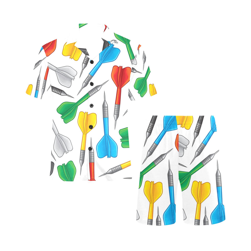 Darts Pattern Print Design 03 Men's V-Neck Short Pajama Set