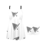 Billiard Ball Pattern Print Design 03 Chest Sexy Pleated Two Piece Swim Dress