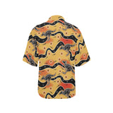 Kangaroo Australian aboriginal art pattern Women's All Over Print Hawaiian Shirt