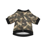 Horse Camouflage Pattern All Over Print Pet Dog Round Neck Fuzzy Shirt
