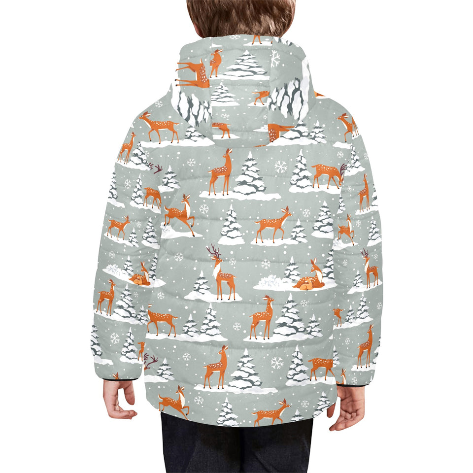 Beautiful deers Winter Christmas Kids' Boys' Girls' Padded Hooded Jacket