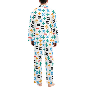 Math Pattern Print Design 05 Men's Long Pajama Set